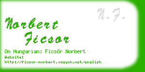 norbert ficsor business card