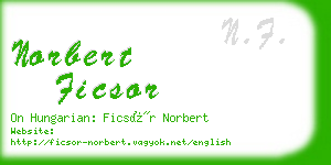 norbert ficsor business card